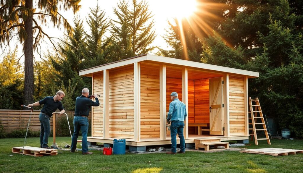 Professioneller Saunahaus Aufbauservice