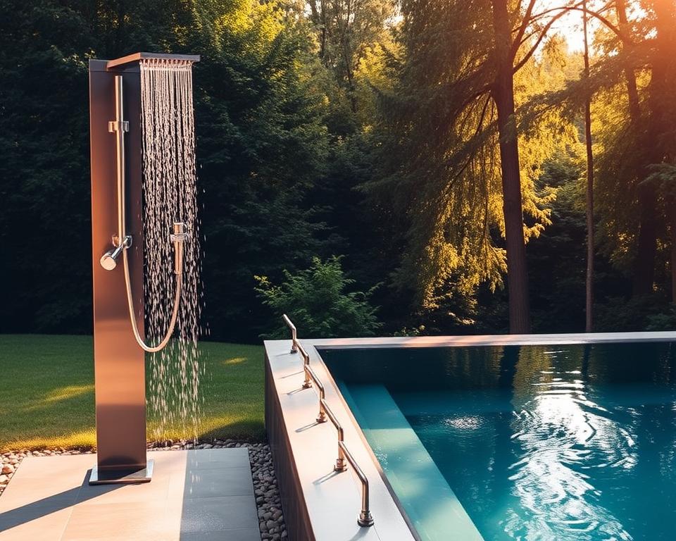 Außendusche und Tauchbecken Vergleich