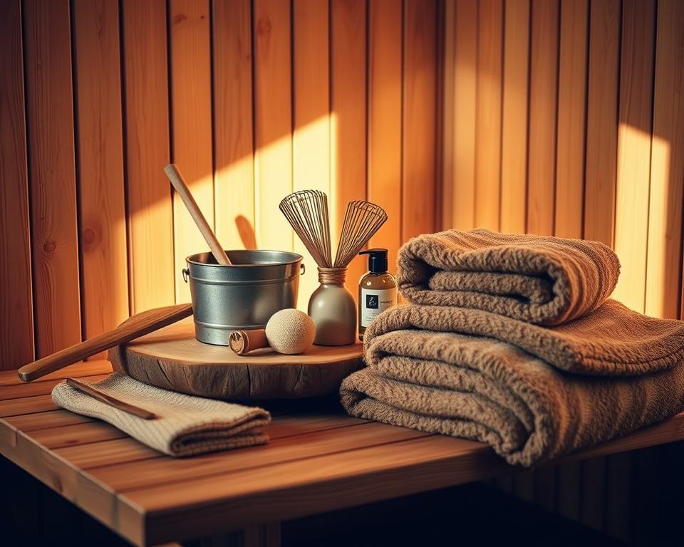 Saunavorbereitung Utensilien Saunavorbereitung Utensilien