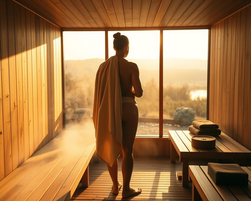 Sauna nach dem Sport Vorbereitung